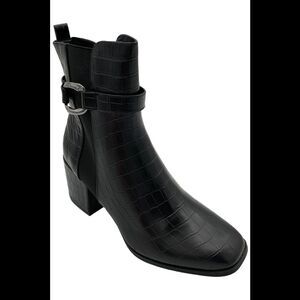 Kenneth Cole Reaction Women's Emerson Zip Heeled Ankle Boot Black - Medium